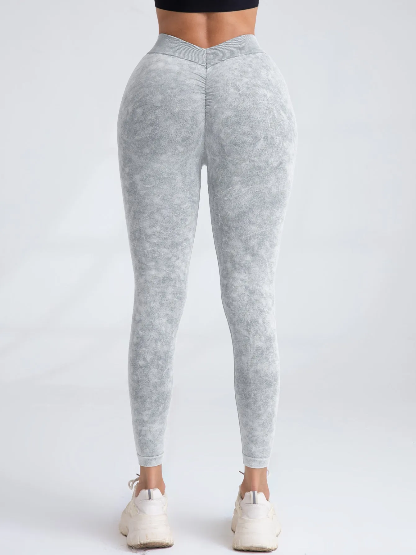 “5-Pack V-Back Scrunch Butt Leggings – High-Waist Seamless Yoga & Workout Pants”