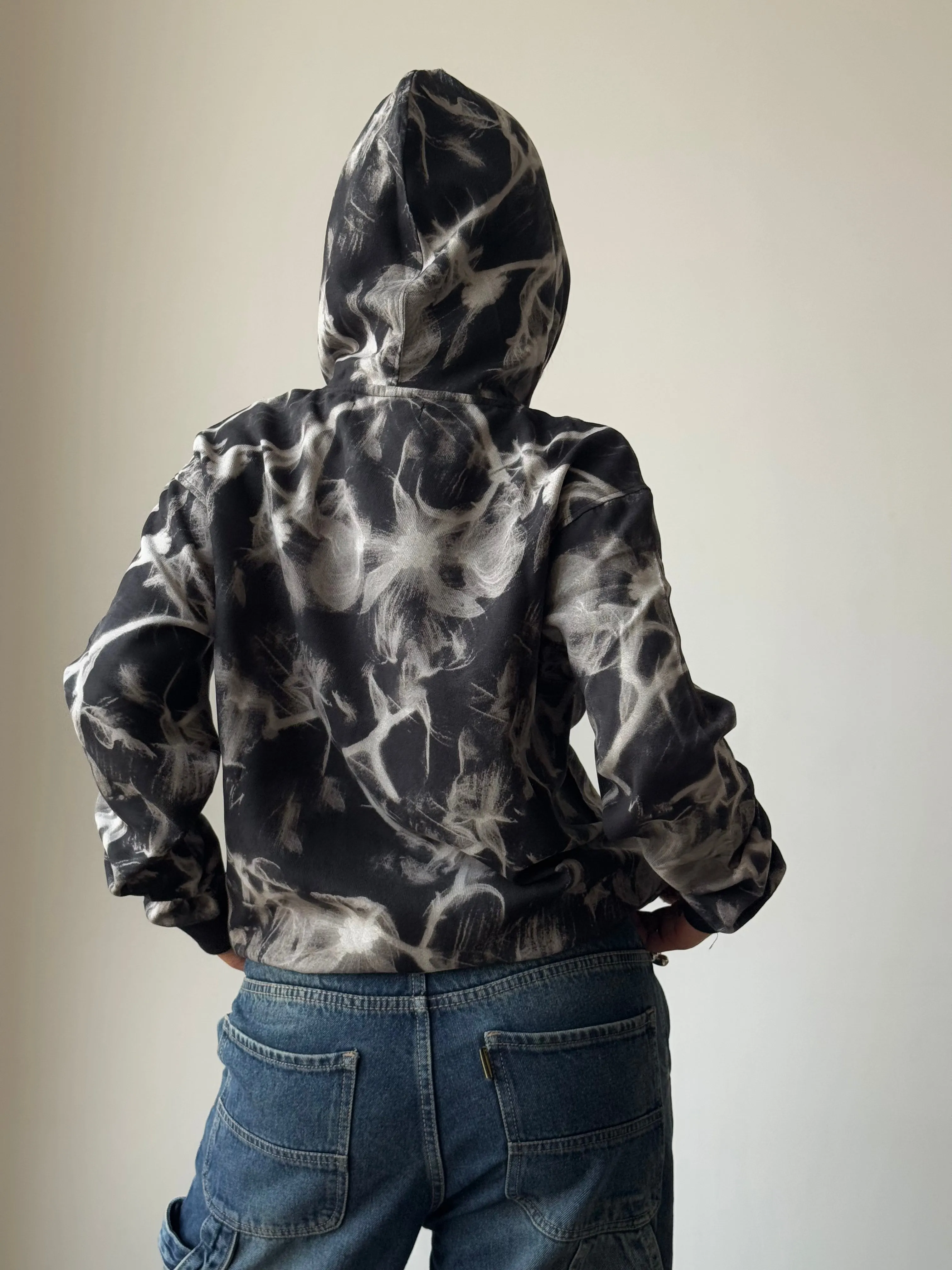 Abstract Smoke Print Oversize Hoodie