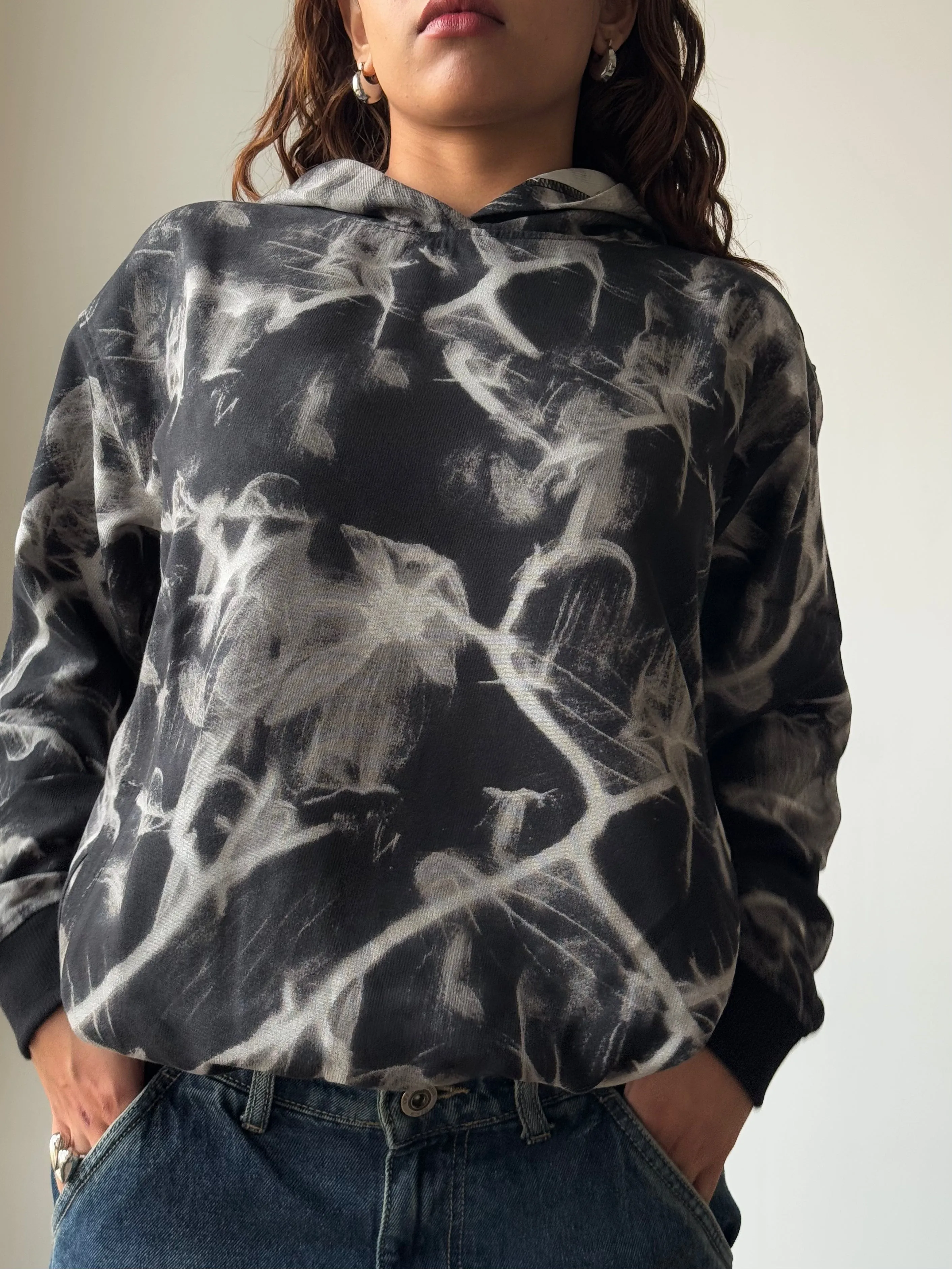 Abstract Smoke Print Oversize Hoodie
