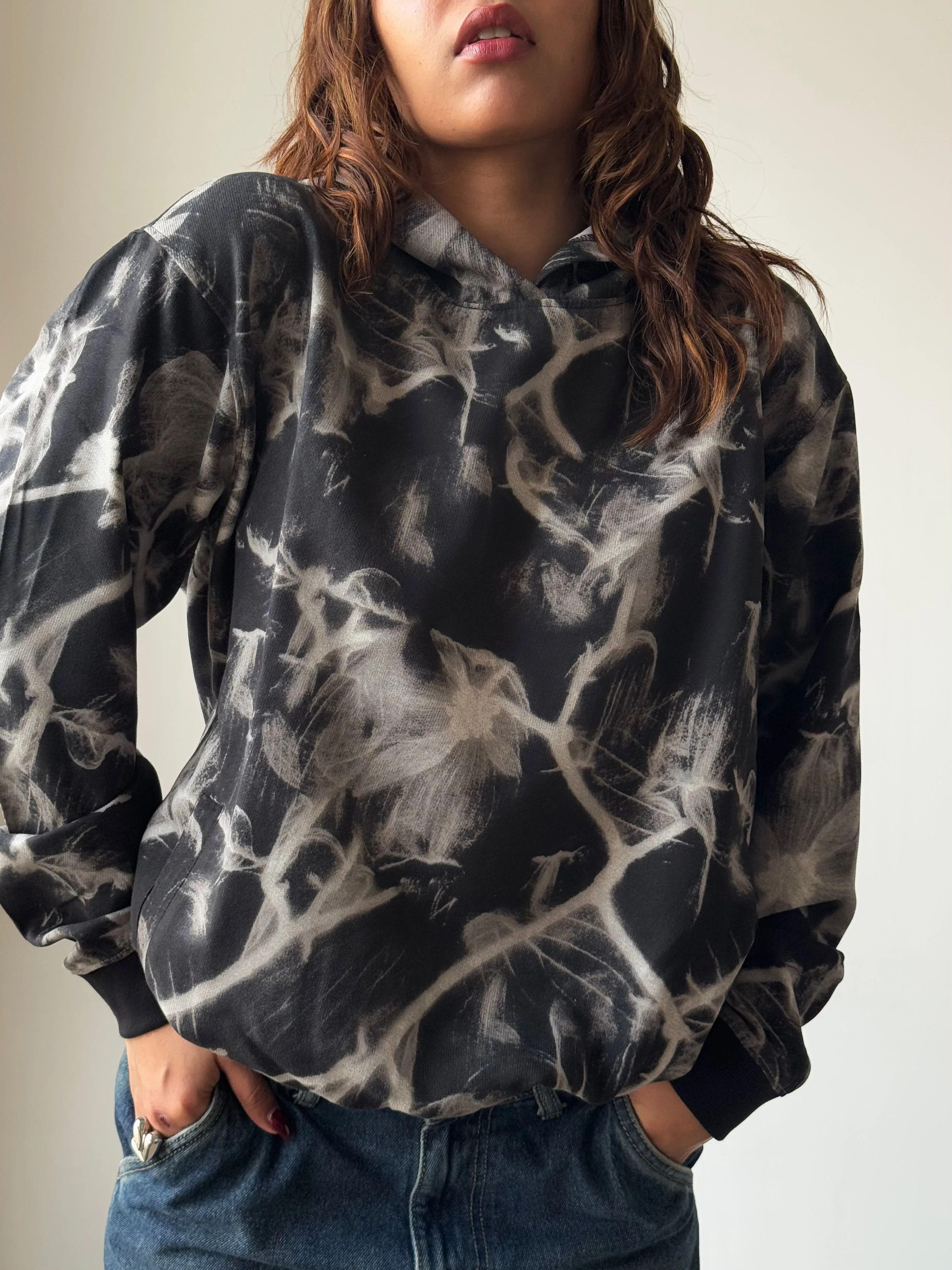 Abstract Smoke Print Oversize Hoodie