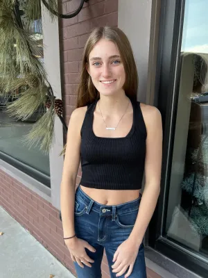 Accomplished Halter Bralette Tank - Black