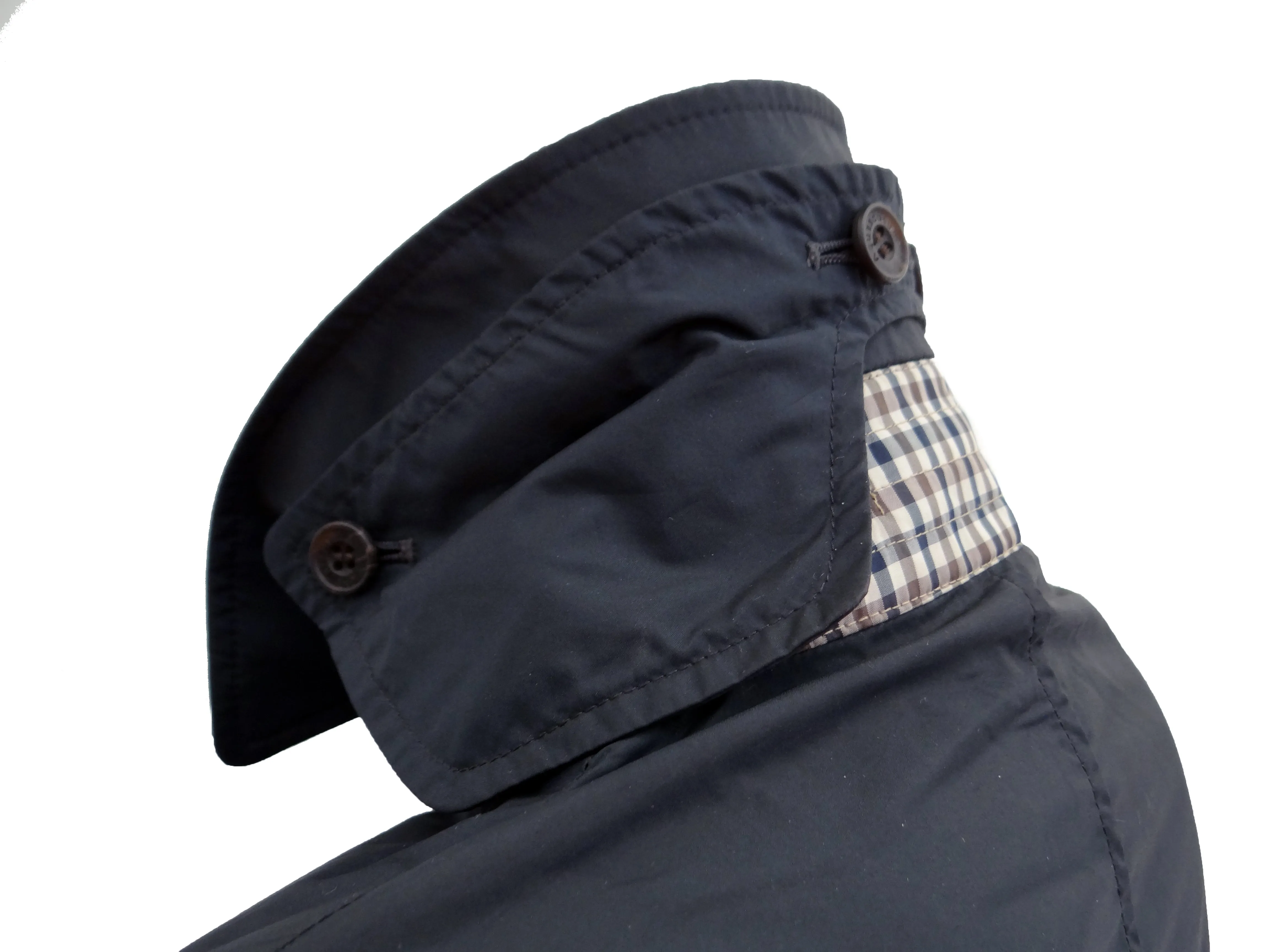 Aquascutum Classic Navy Rain Coat, UK8-10