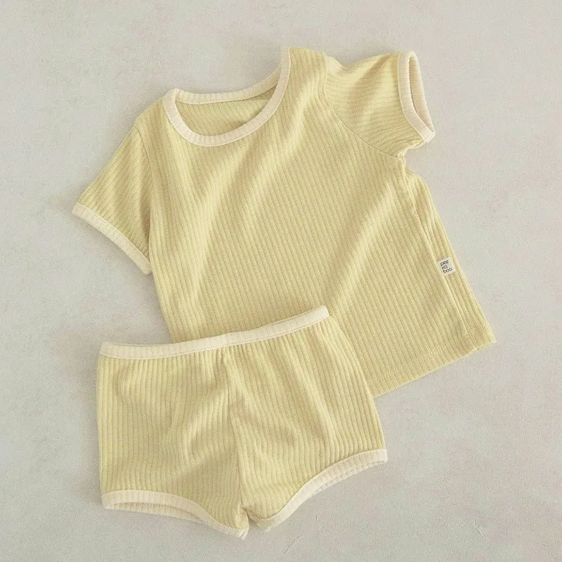 Baby/Toddler Casual Matching T-shirt and Shorts Set (4 Colors)