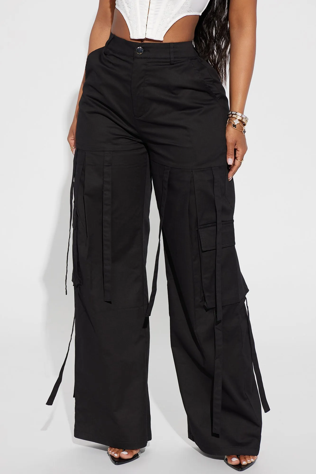 Billie Wide Leg Cargo Pant - Black