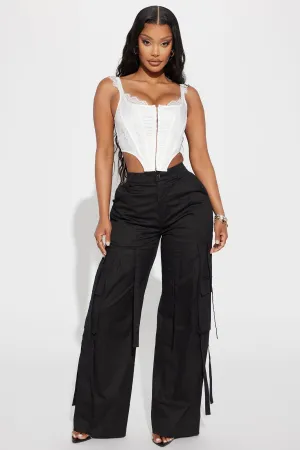 Billie Wide Leg Cargo Pant - Black