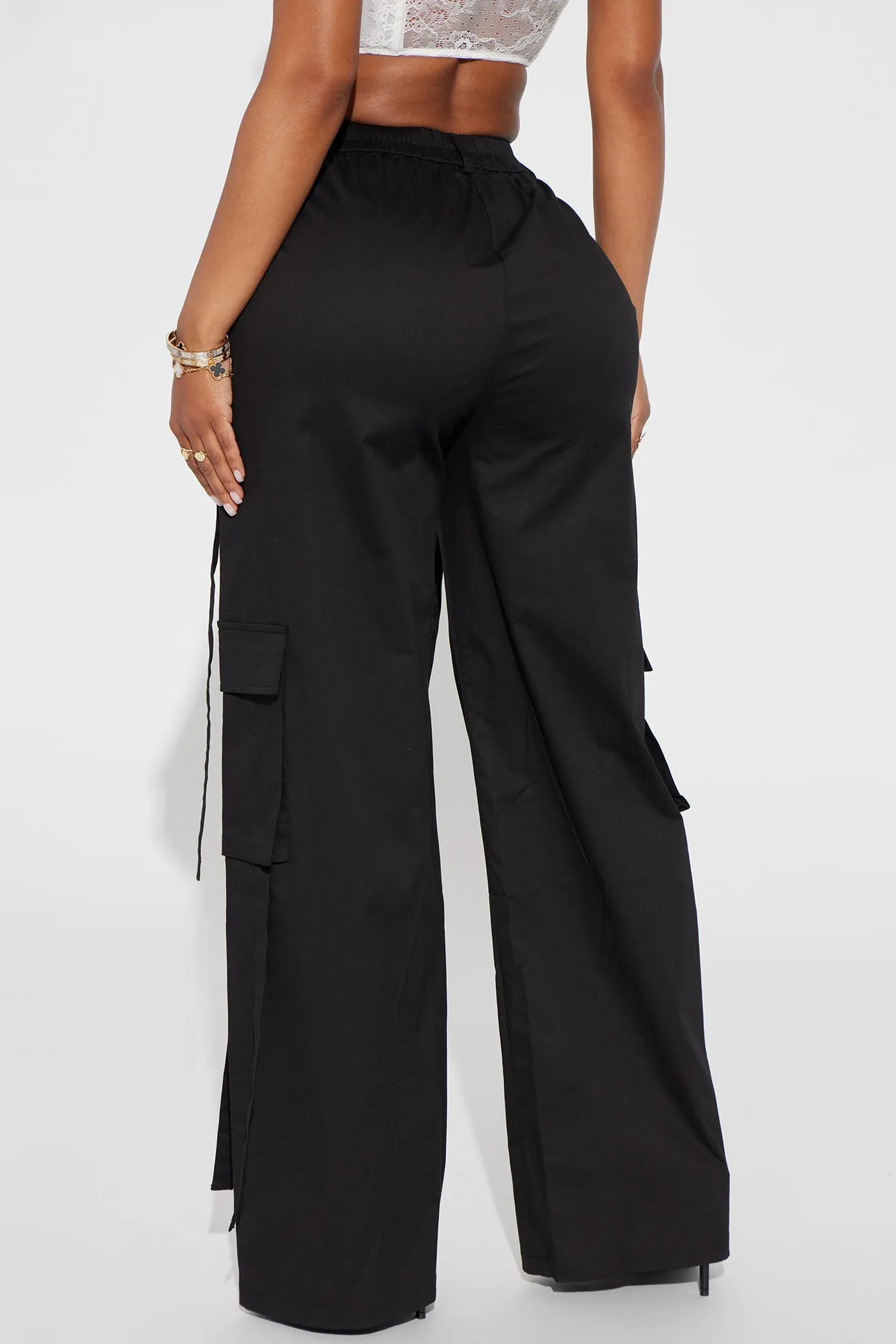 Billie Wide Leg Cargo Pant - Black