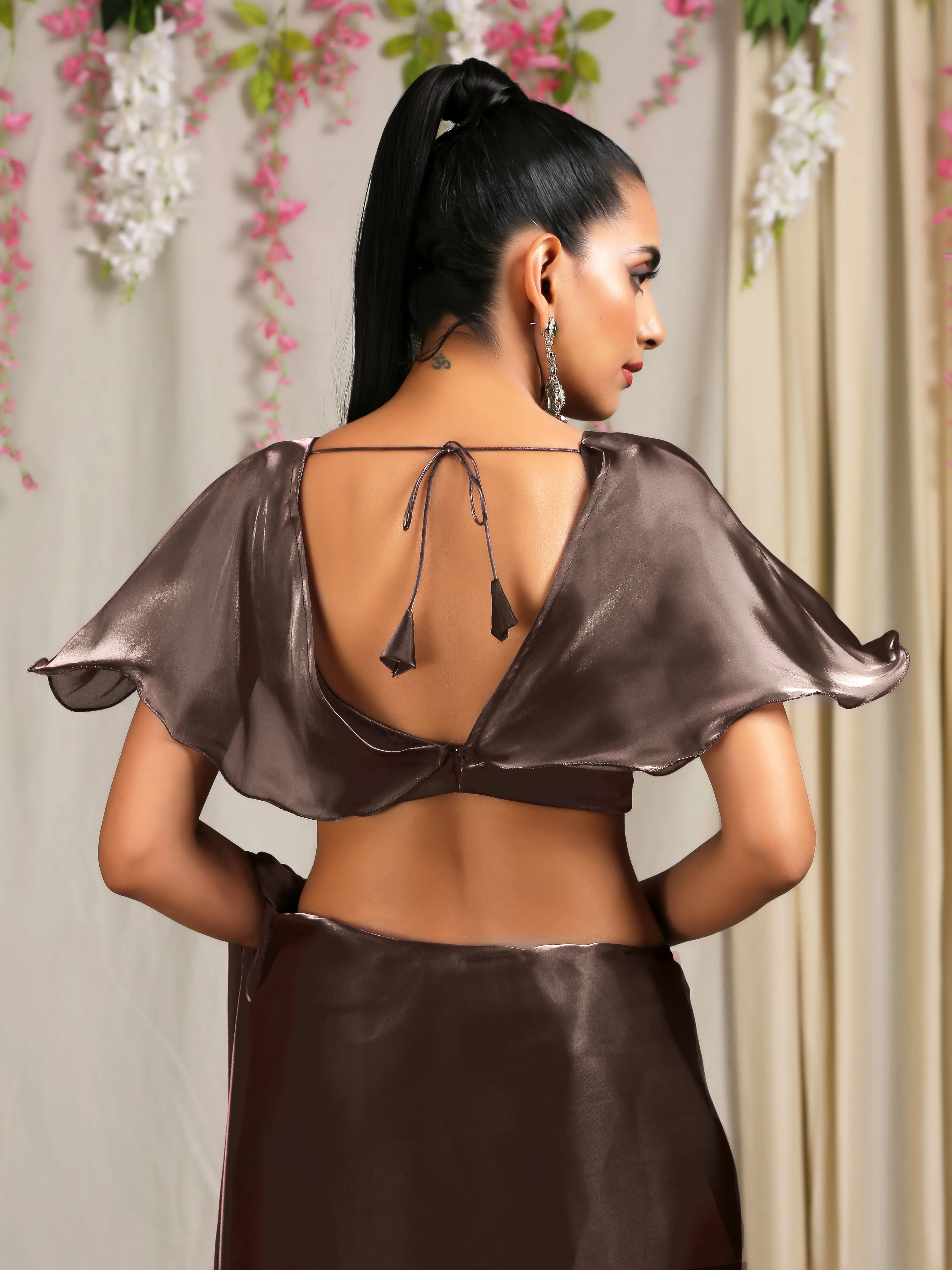Blouse - Sensational Bronze Butterfly Sleeve