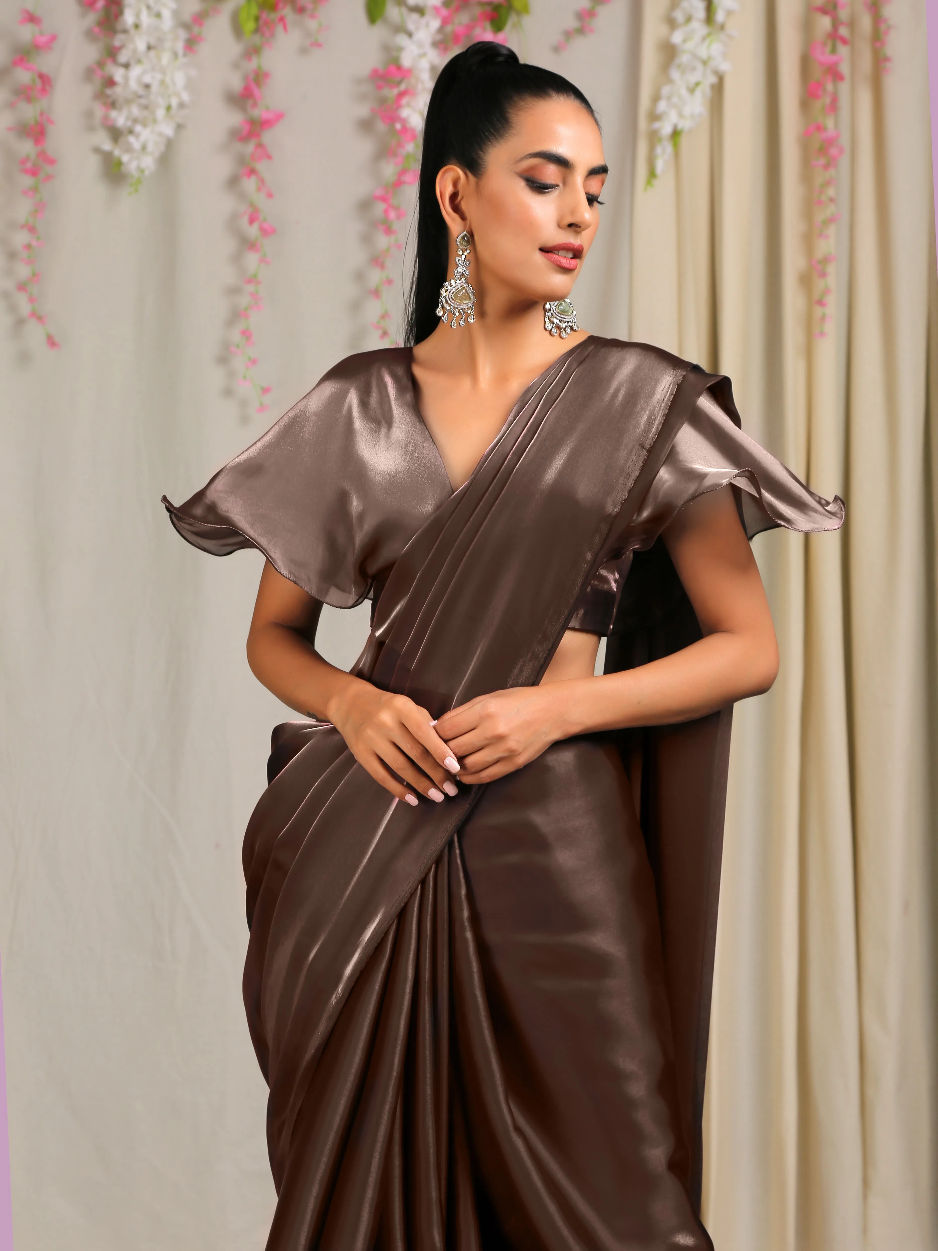 Blouse - Sensational Bronze Butterfly Sleeve