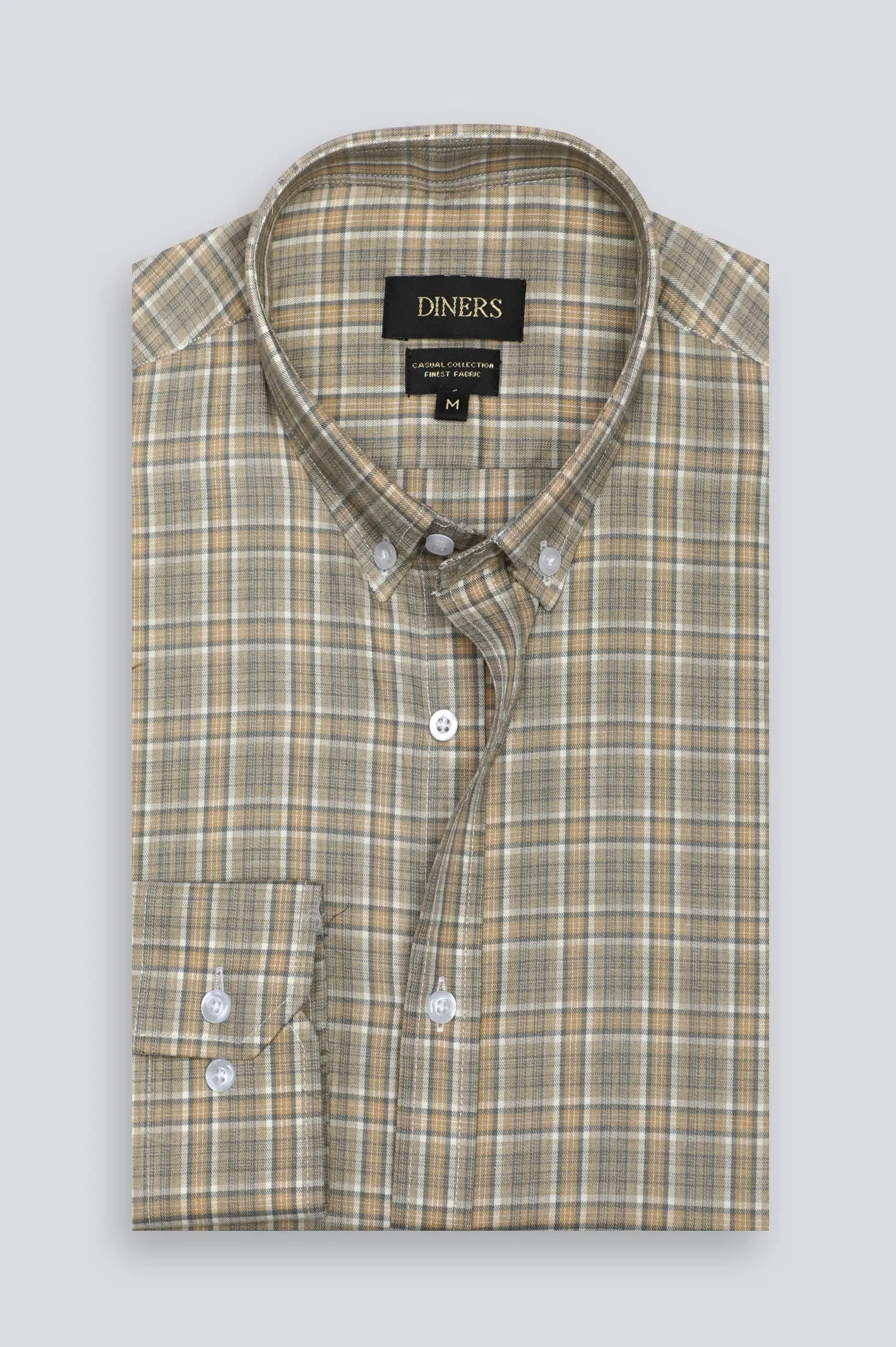 Brown Gingham Check Casual Shirt