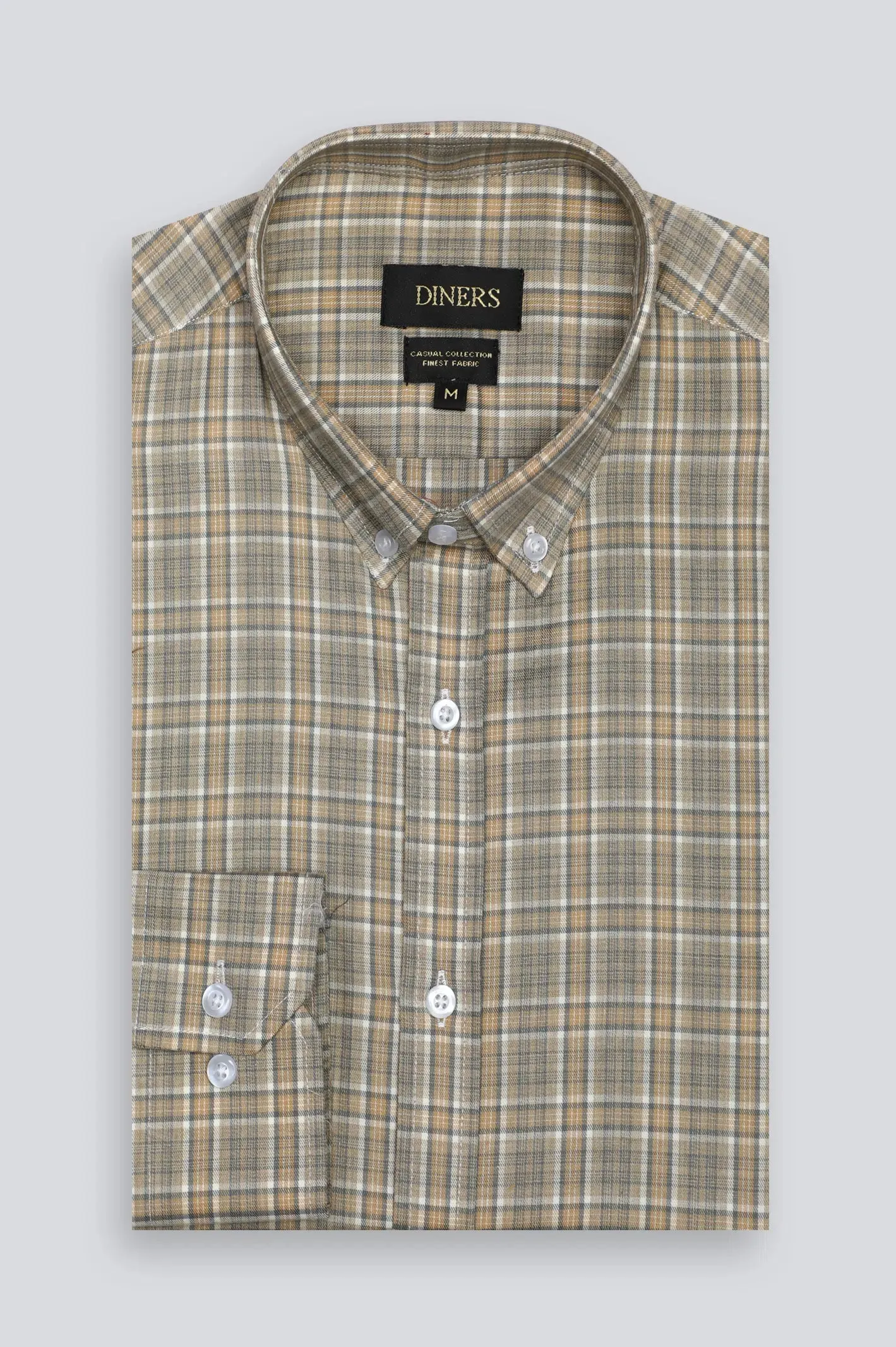 Brown Gingham Check Casual Shirt