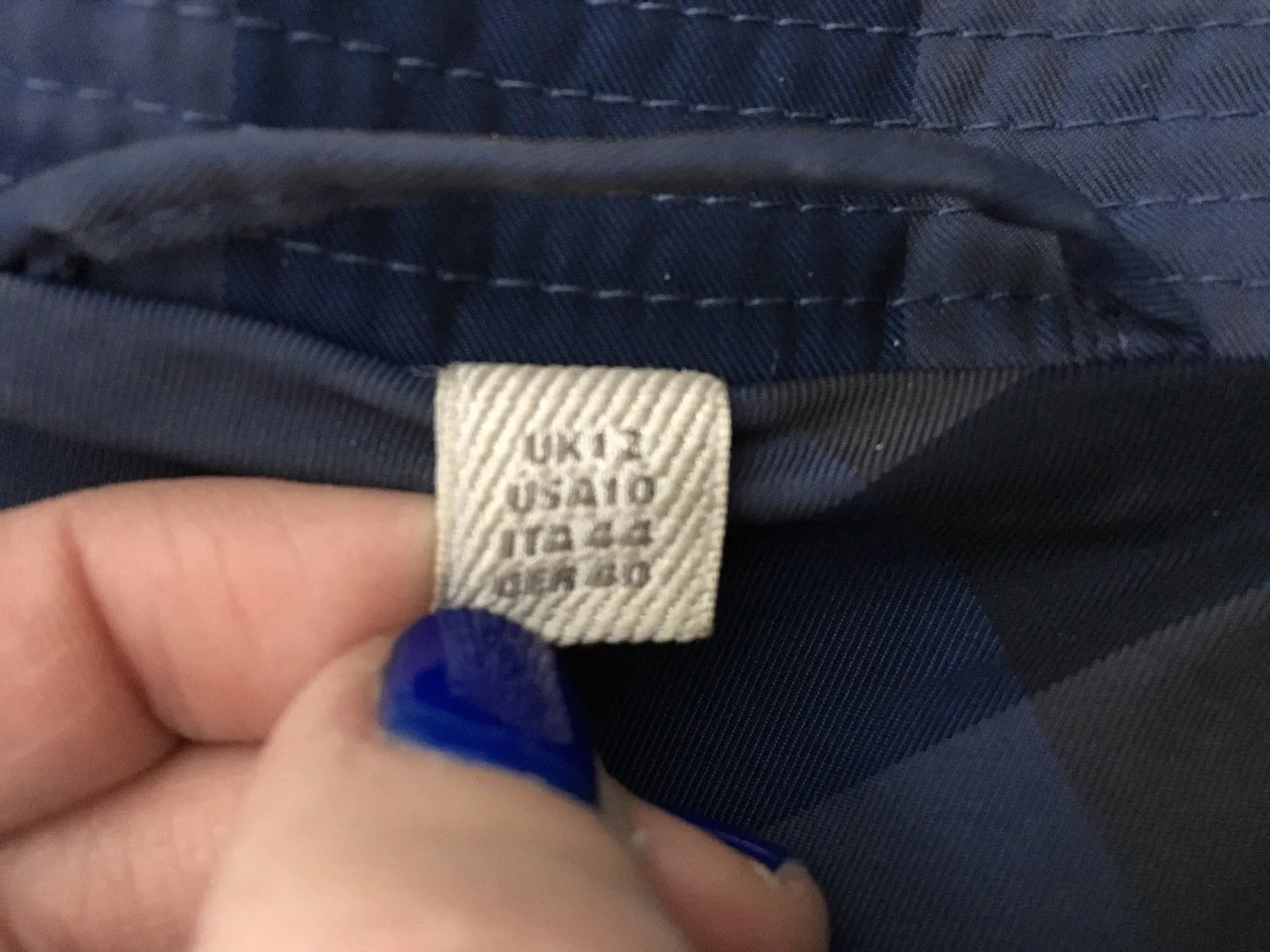 BURBERRY Brit Check Plaid Blue Mid-Length Belted Trench Coat Ladies