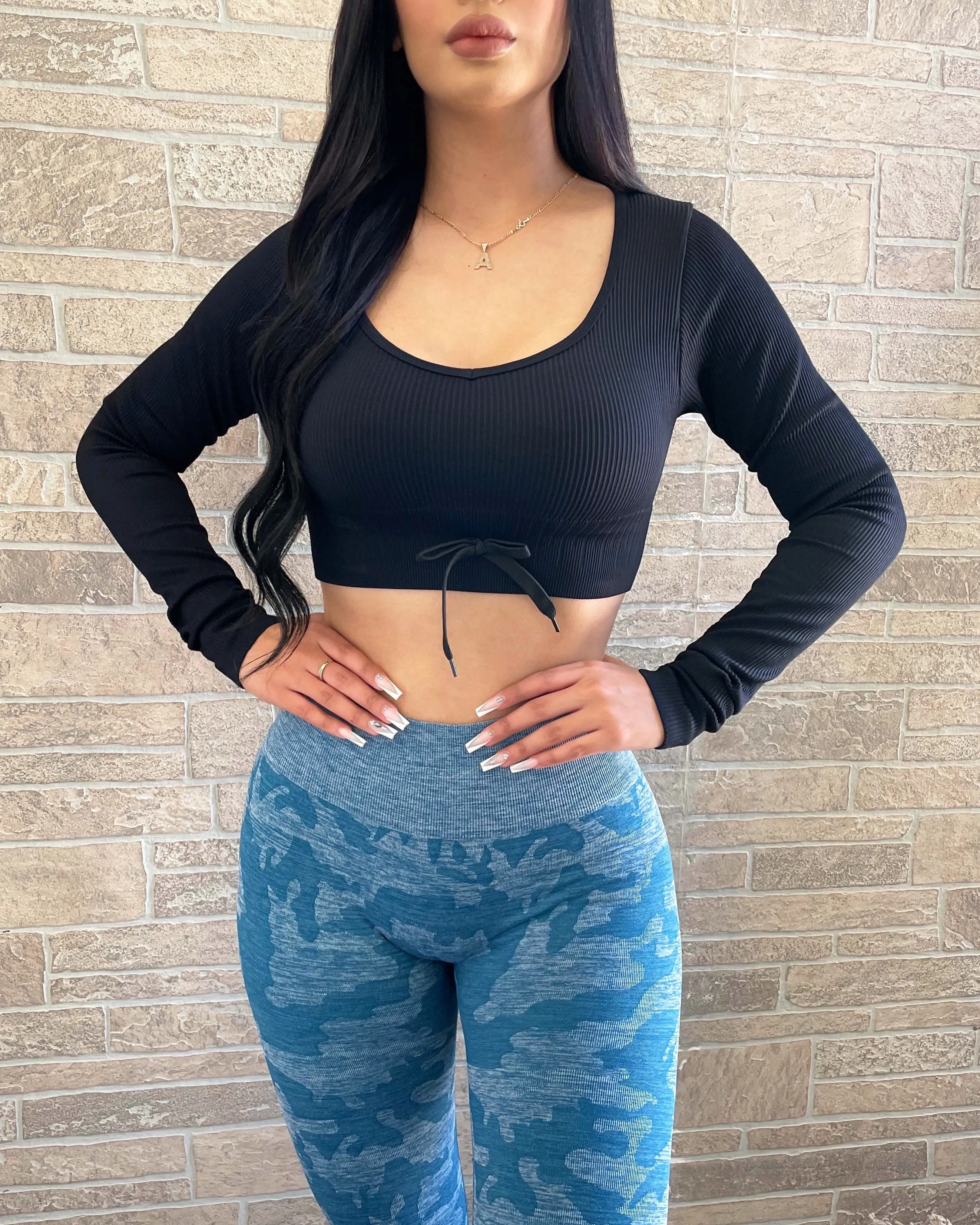 Camo Seamless Leggings (Midnight Blue)