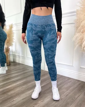 Camo Seamless Leggings (Midnight Blue)