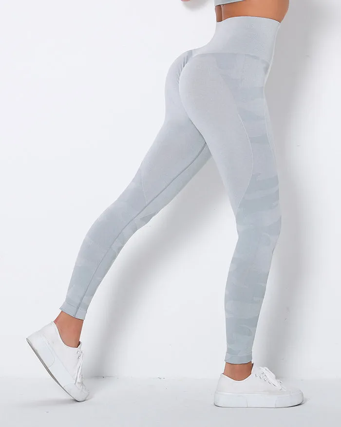 Camouflage Print Seamless Active Pants