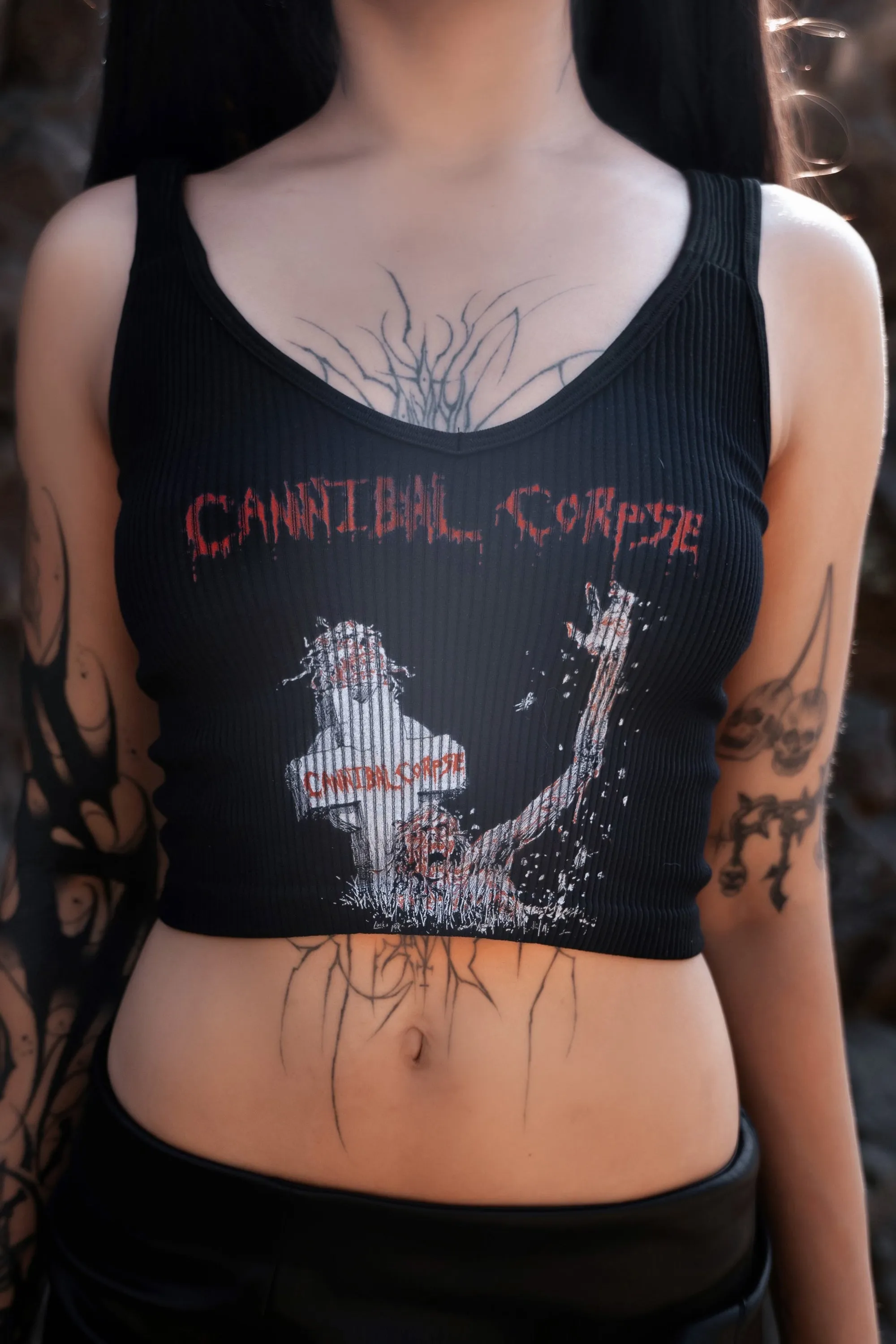 Cannibal Corpse Cropped Ribbed Tank Top