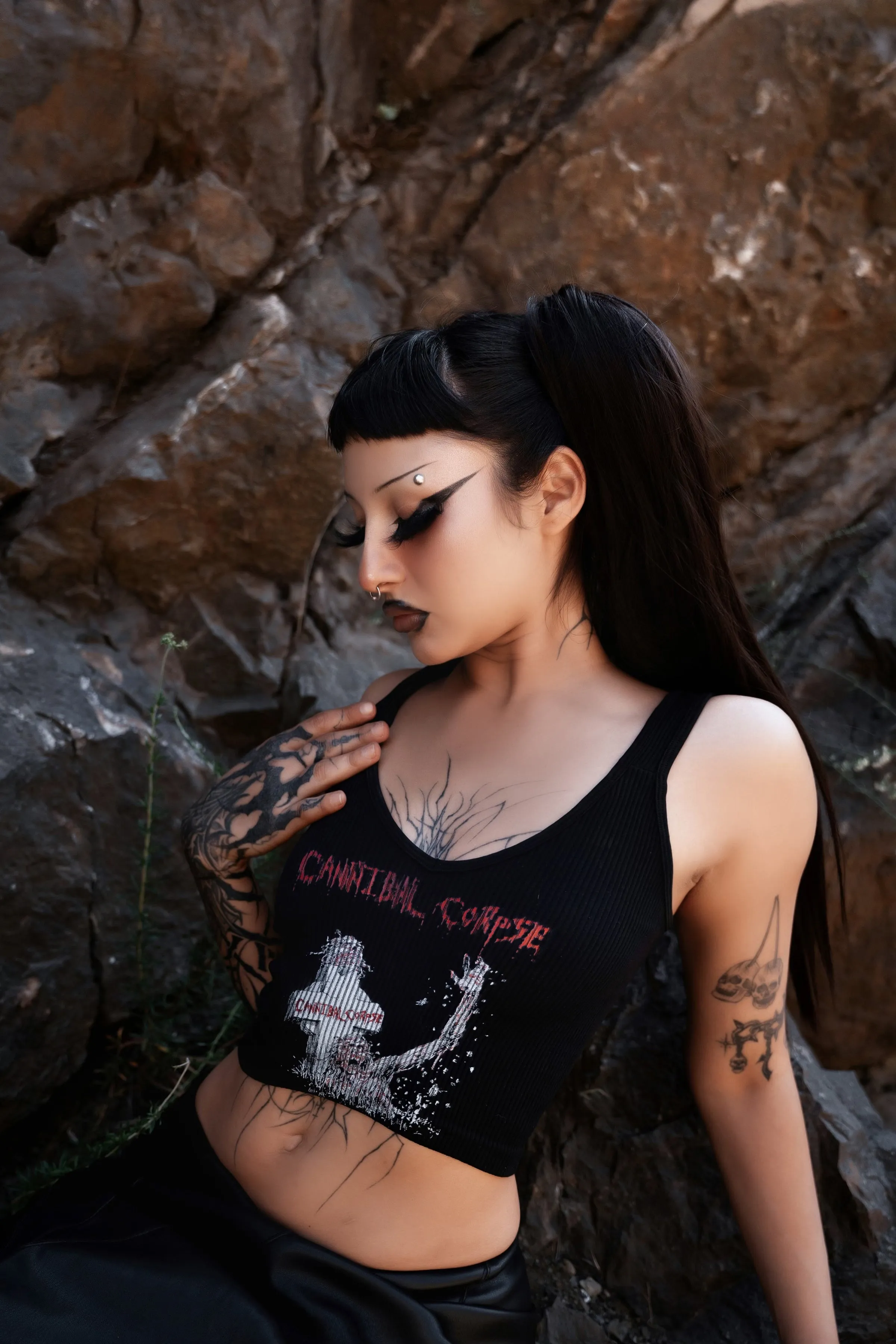 Cannibal Corpse Cropped Ribbed Tank Top