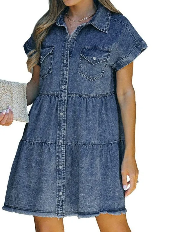 Casual Denim Shirt Dress