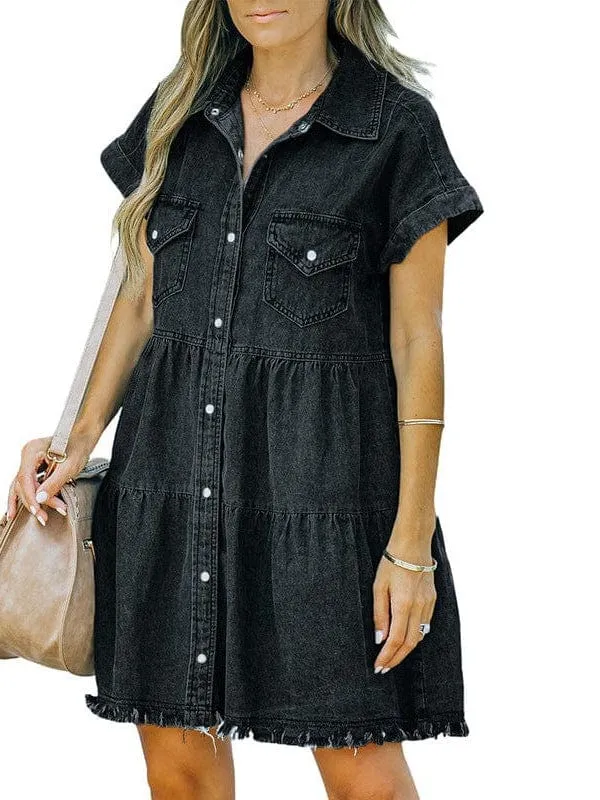 Casual Denim Shirt Dress