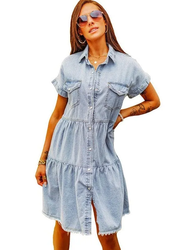 Casual Denim Shirt Dress