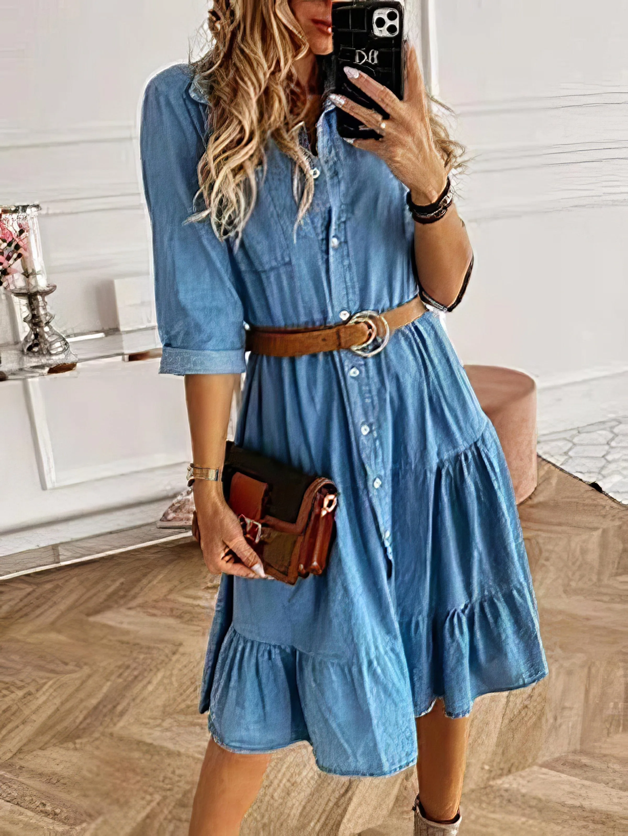 Casual Denim Shirt Dress