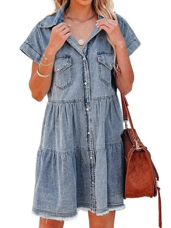 Casual Denim Shirt Dress