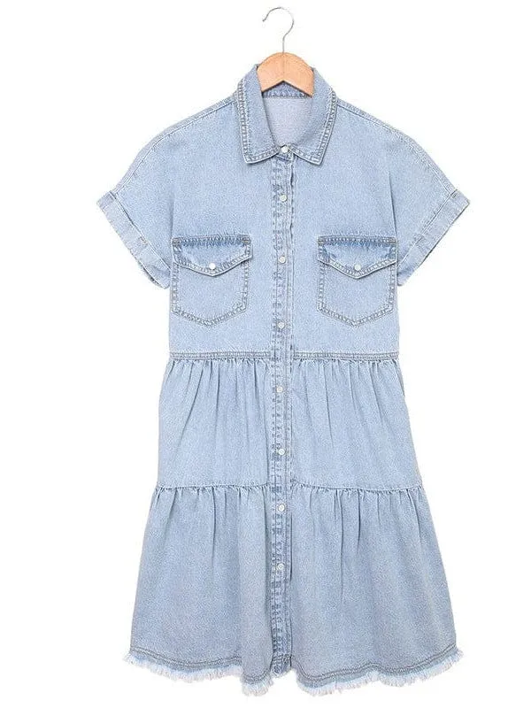 Casual Denim Shirt Dress
