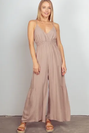 Easy Breezy Ruched Wide Leg Jumpsuit (Online Only)