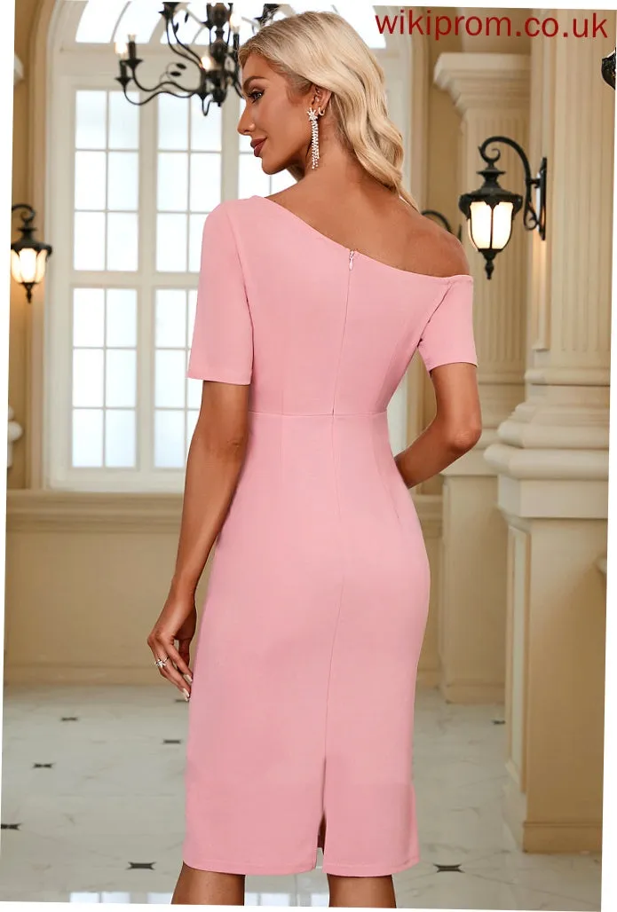 Elegant Bodycon Short Blends Midi Sleeves Erika Cotton Club Dresses Shoulder One Dresses