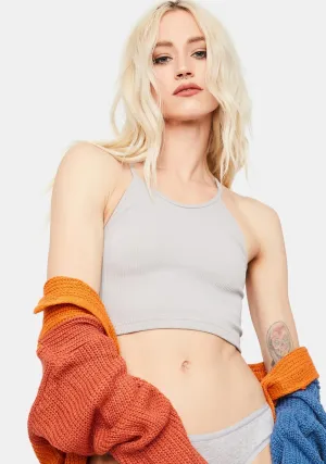 Grey Cropped Run Tank