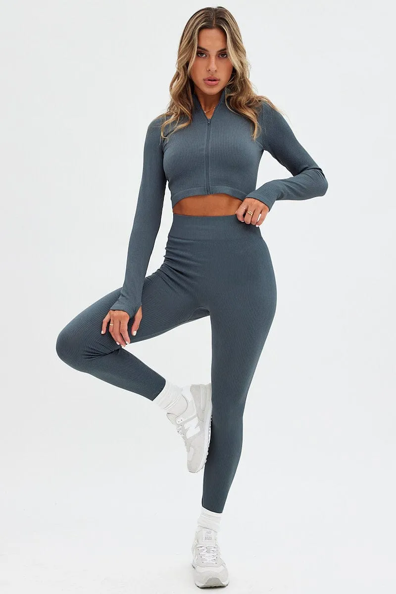 Grey Leggings Seamless Activewear