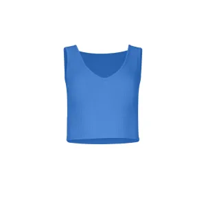 Greyson Cropped Rib Cotton Tank - Glacier