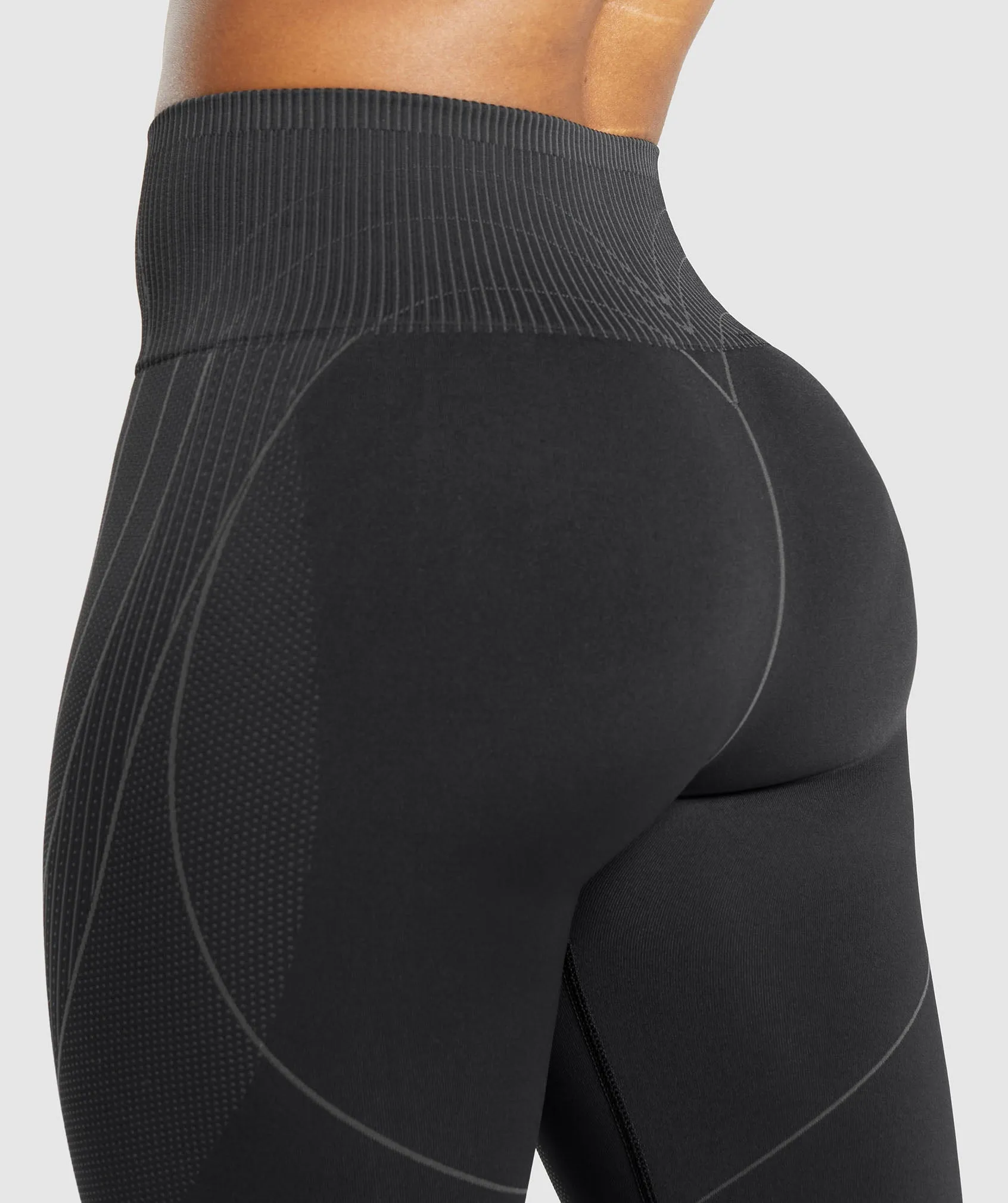 Gymshark Contour Heart Seamless Leggings - Black/Asphalt Grey