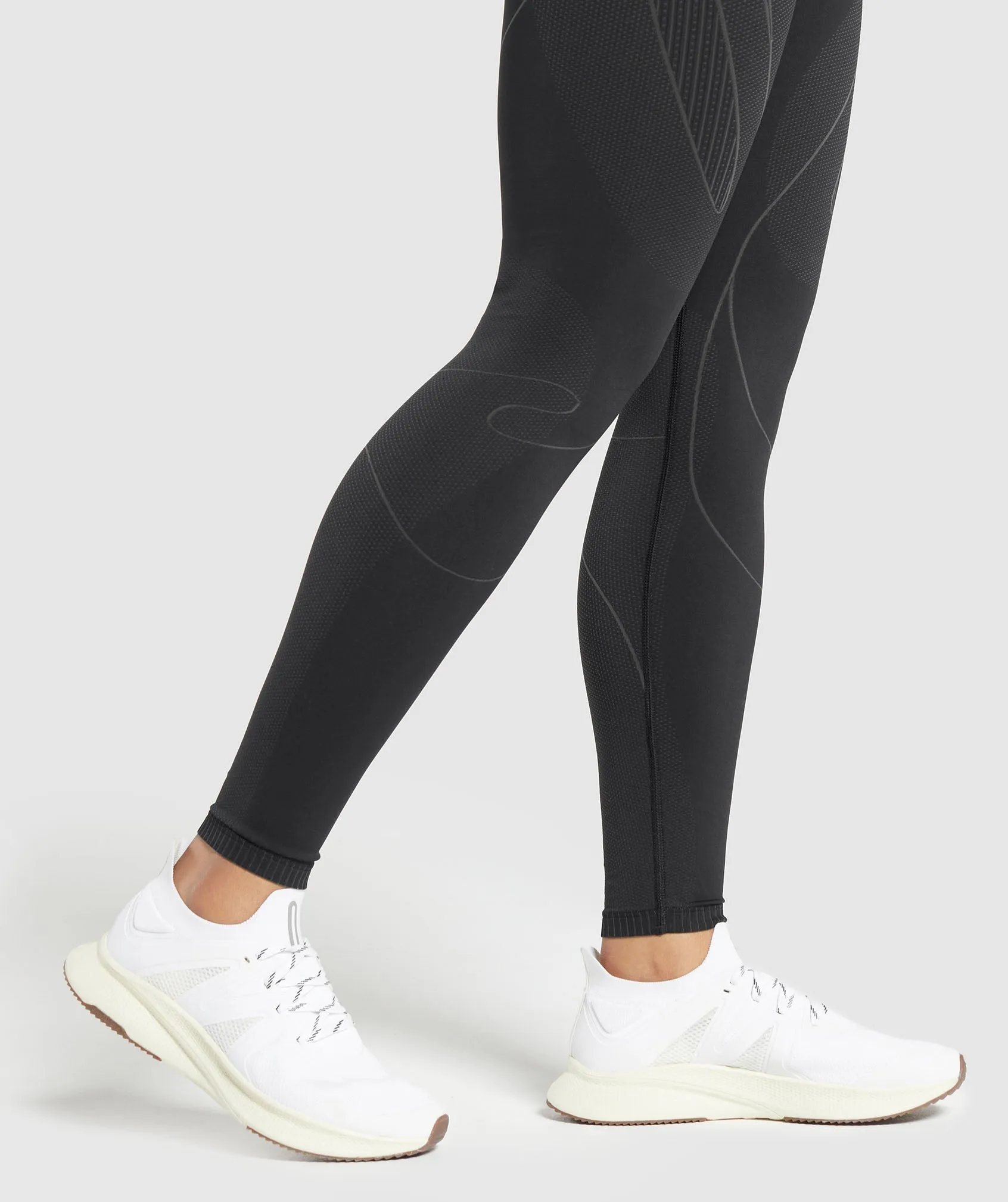 Gymshark Contour Heart Seamless Leggings - Black/Asphalt Grey