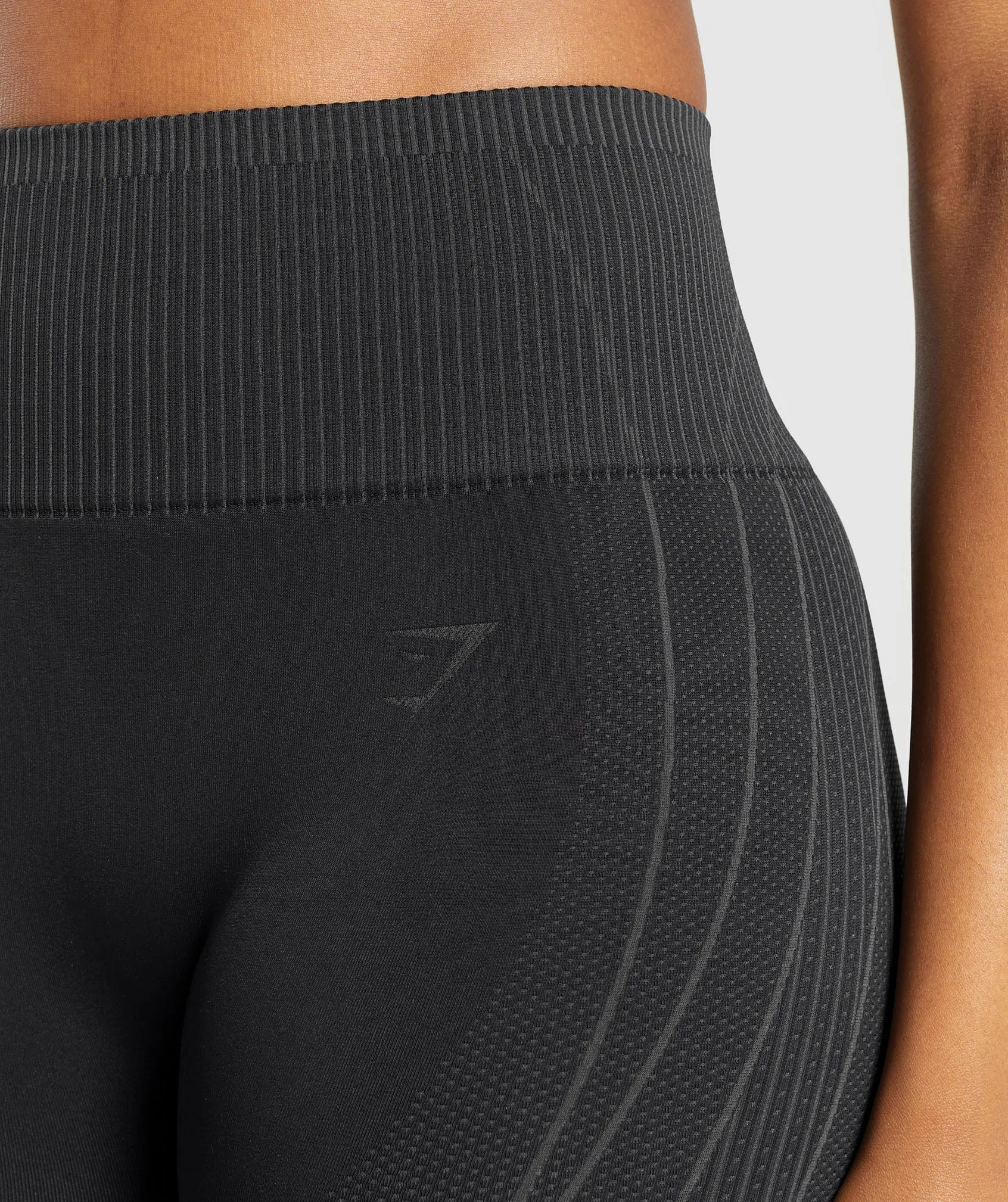 Gymshark Contour Heart Seamless Leggings - Black/Asphalt Grey