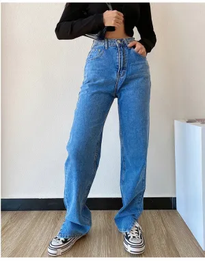 High Waisted Straight Leg Jeans