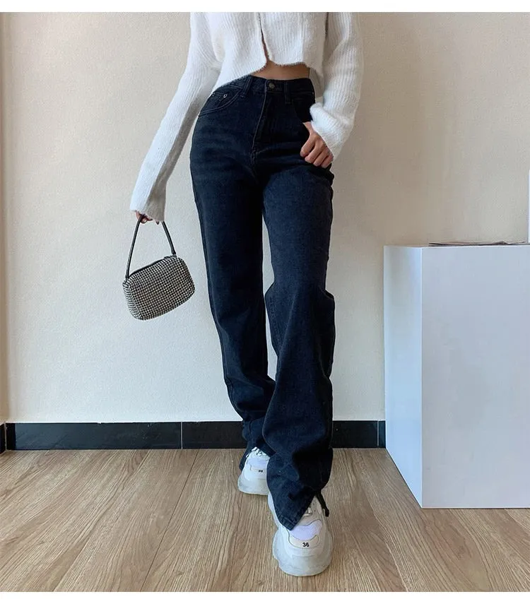 High Waisted Straight Leg Jeans