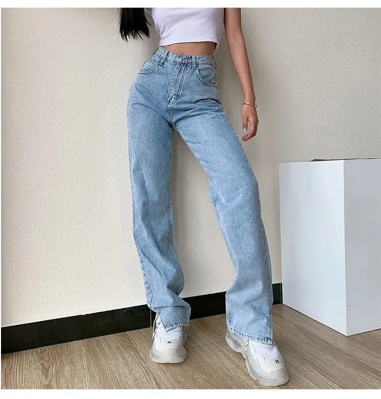High Waisted Straight Leg Jeans