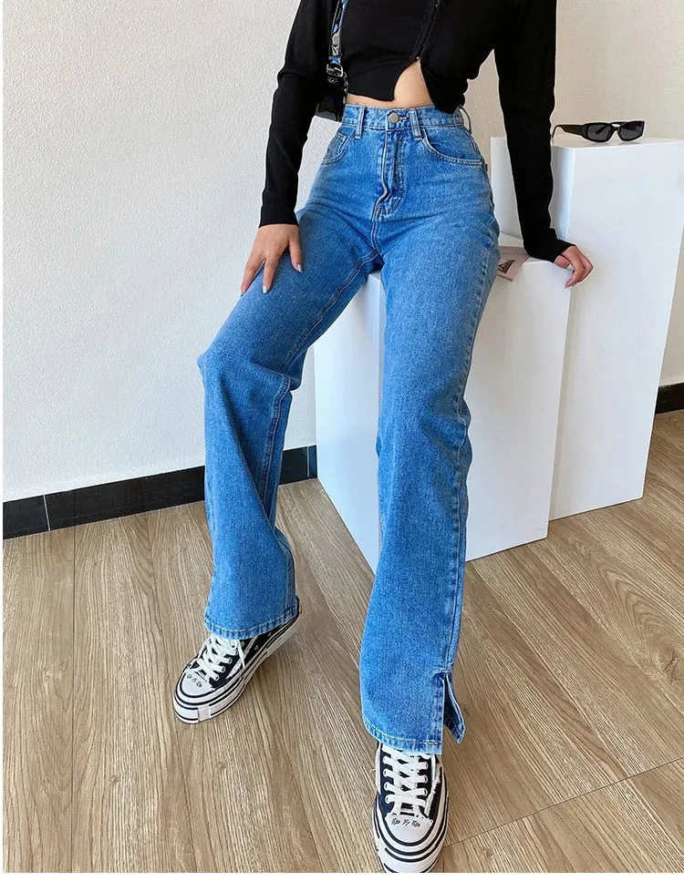 High Waisted Straight Leg Jeans