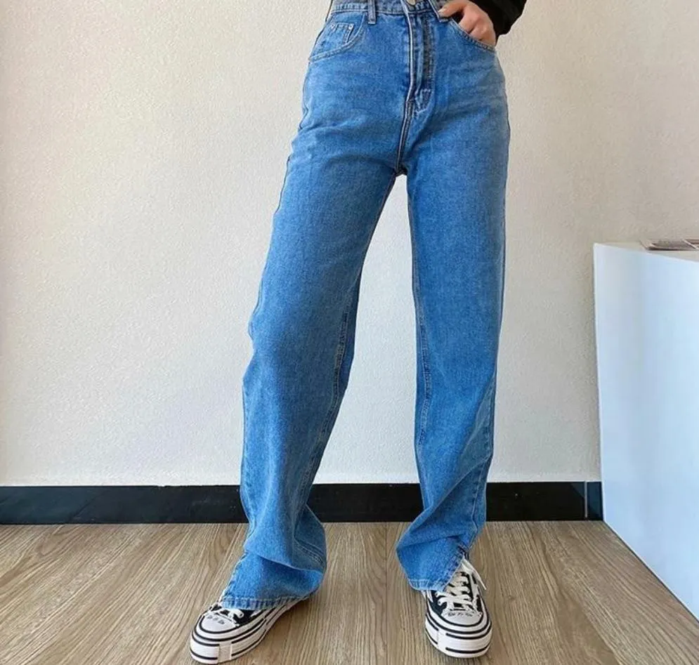 High Waisted Straight Leg Jeans