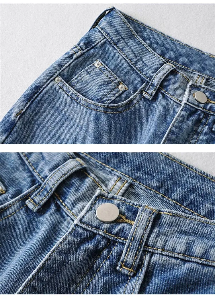 High Waisted Straight Leg Jeans