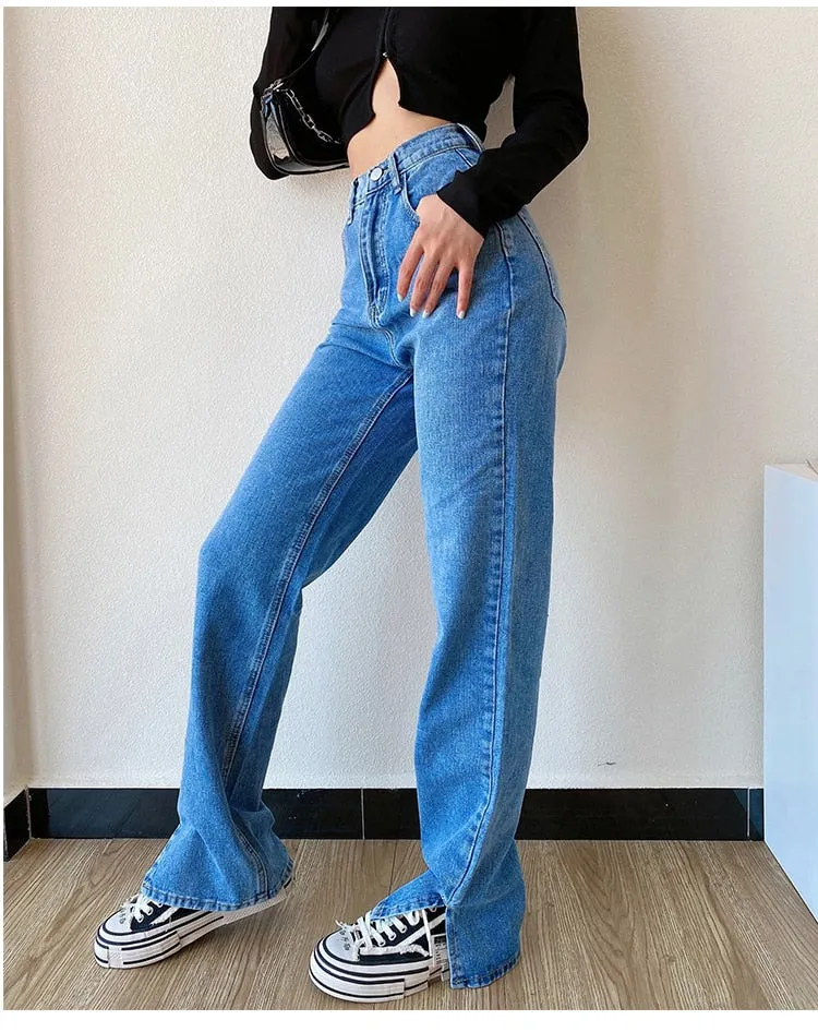 High Waisted Straight Leg Jeans