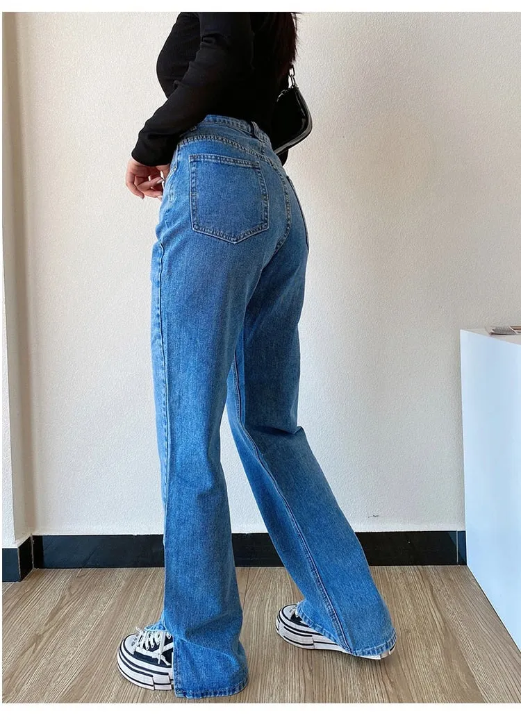 High Waisted Straight Leg Jeans