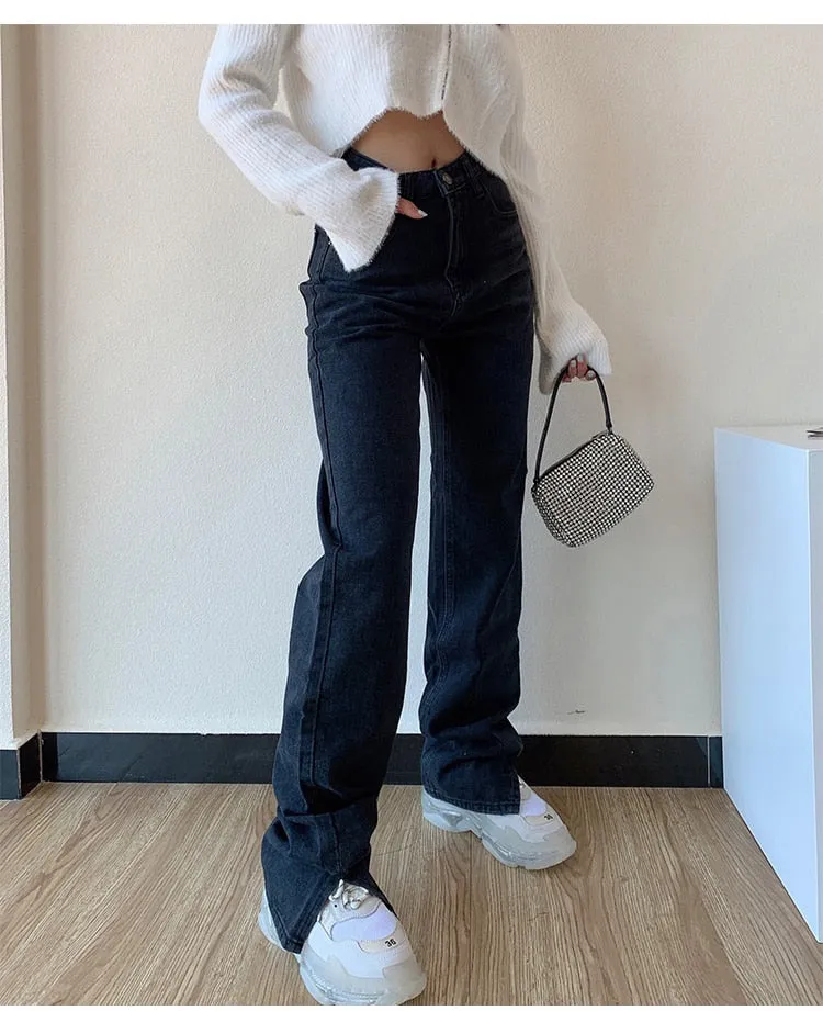 High Waisted Straight Leg Jeans