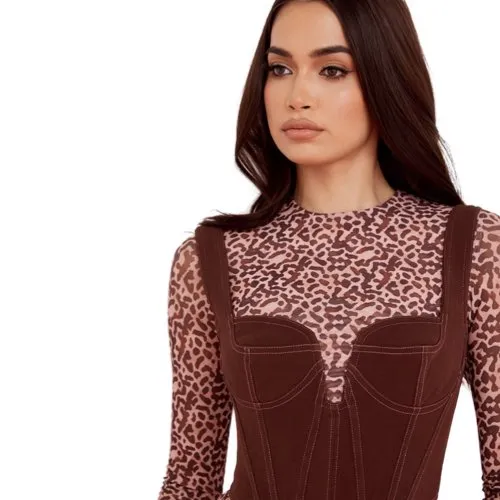 House of CB mesh bodycon midi dress