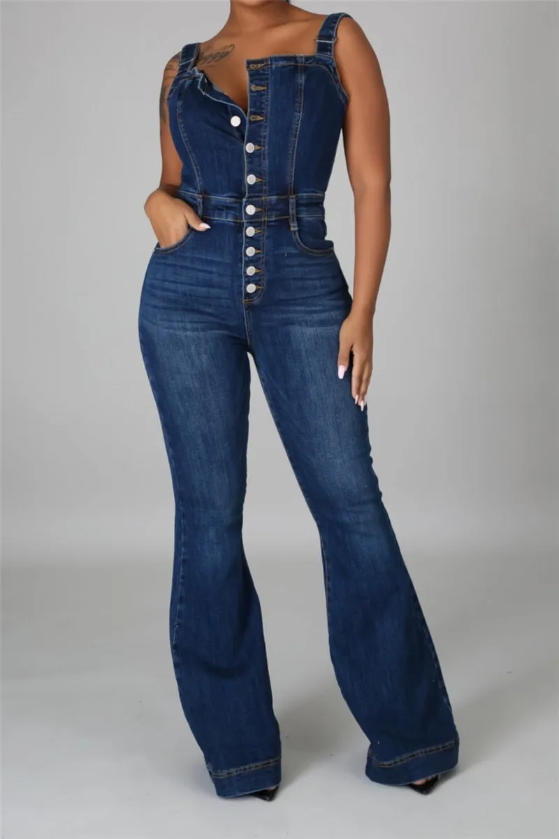 It’s a Vibe Wide leg denim Jumpsuit