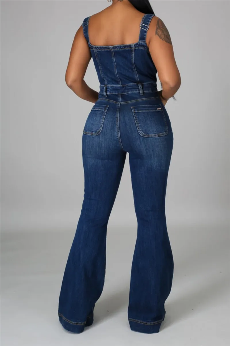 It’s a Vibe Wide leg denim Jumpsuit