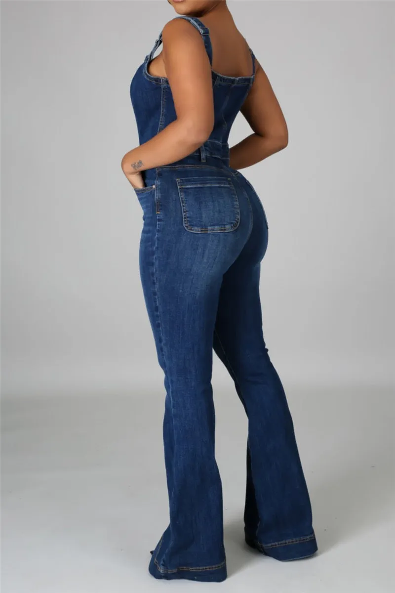 It’s a Vibe Wide leg denim Jumpsuit