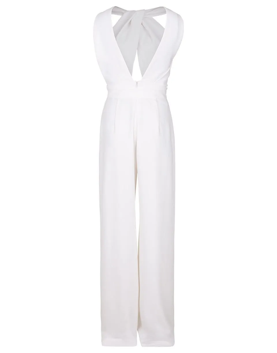 Ivory Wrap Style Jumpsuit