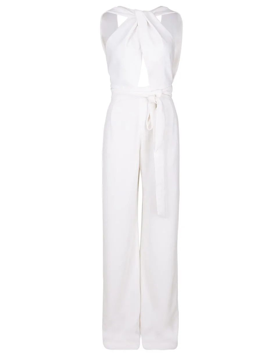 Ivory Wrap Style Jumpsuit