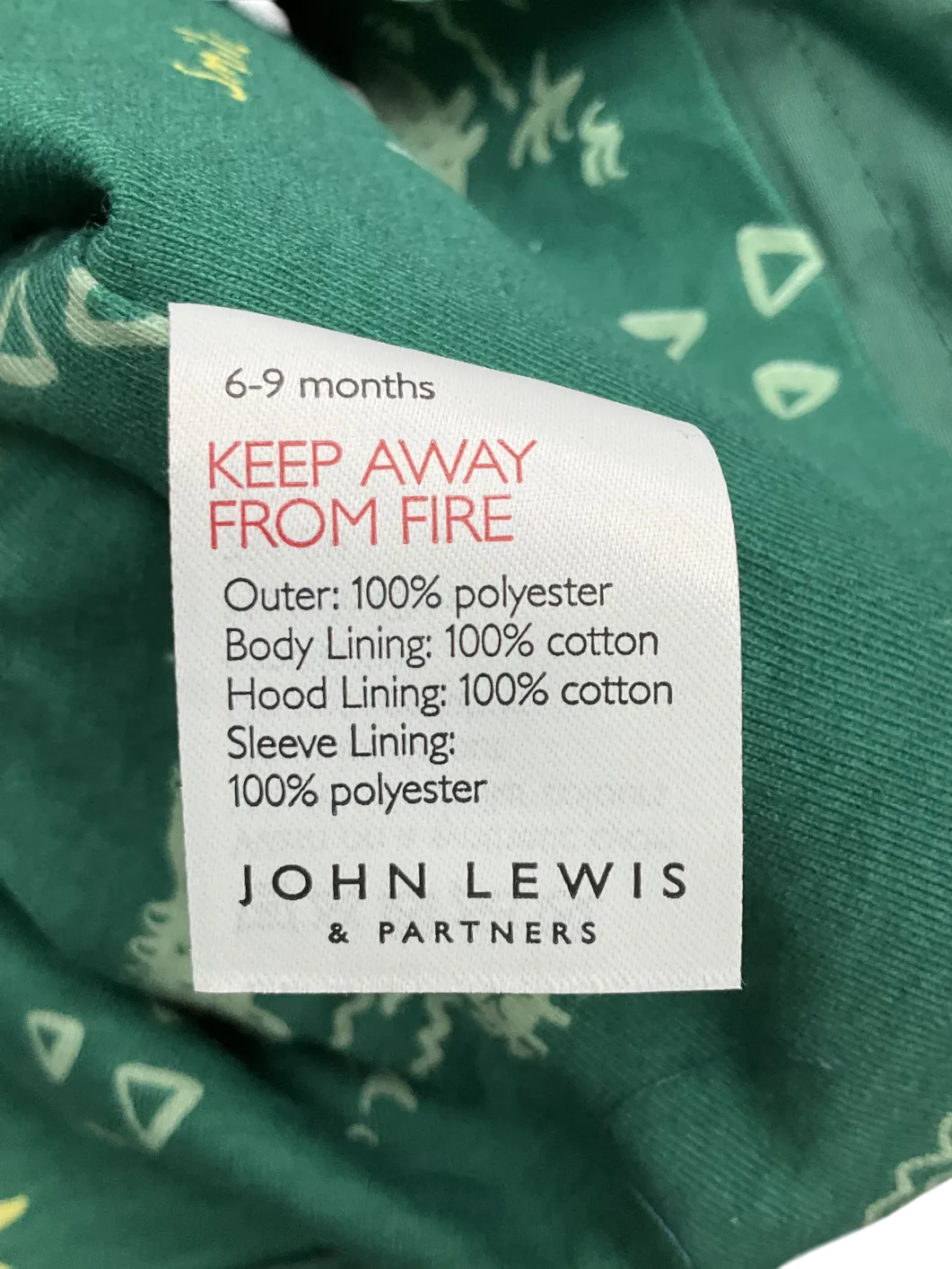 John Lewis Green Baby Crocodile Windbreaker 6-9 Months